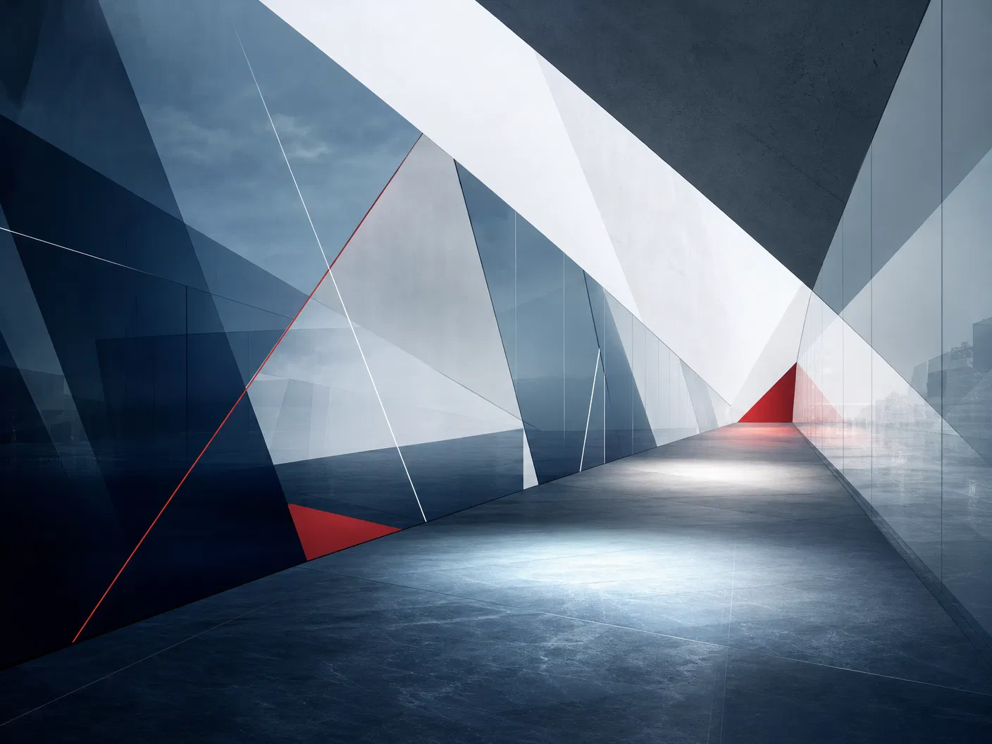 Geometric corridor illustrating the recruiting process